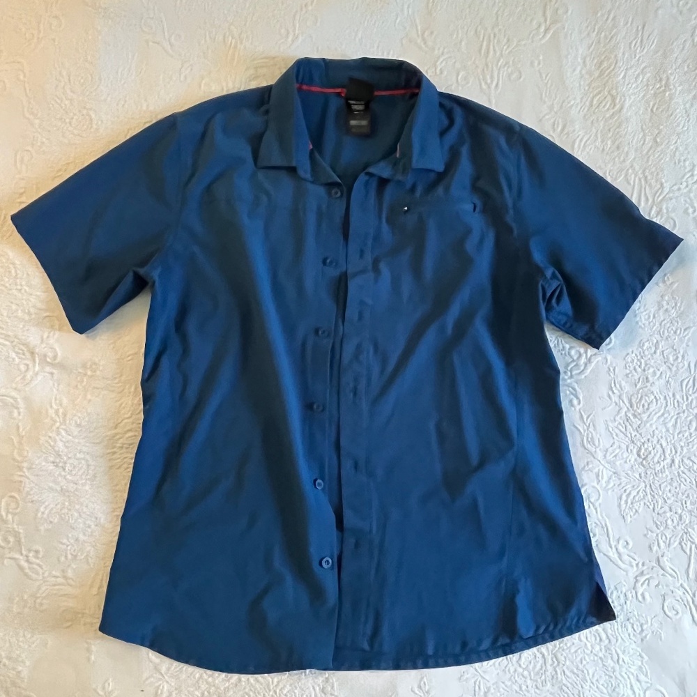 Blue Gerry Men's Button-Up Short-Sleeved Shirt